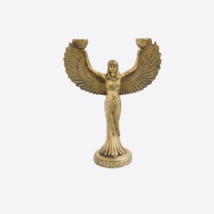 Art deco egyptian revival candlestand brass handicraft artefact