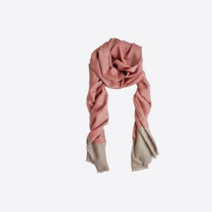 Lineya linen scarves – ivory & dusty pink